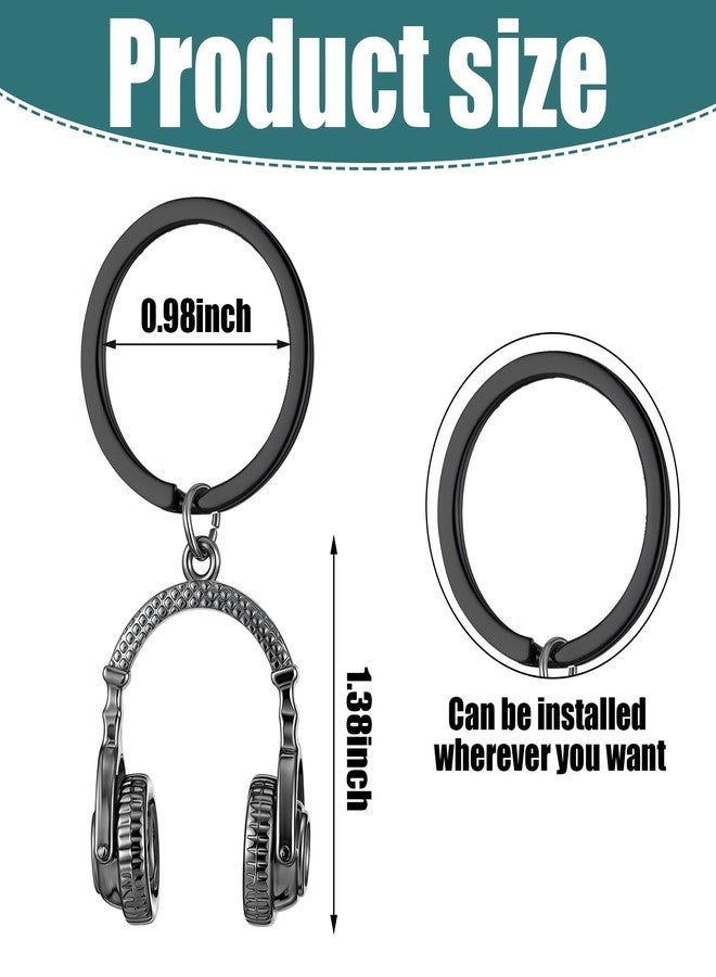Sureio 4 Pcs Headphone Keychain Mini Music Keychain Singer Music Lover Dj Gifts Headset Keyring Party Favors Purse Bag Jewelry Accessories for Man and Women Christmas Gift - Image 2