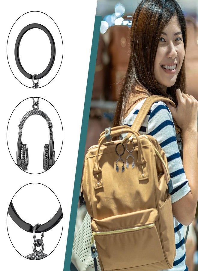 Sureio 4 Pcs Headphone Keychain Mini Music Keychain Singer Music Lover Dj Gifts Headset Keyring Party Favors Purse Bag Jewelry Accessories for Man and Women Christmas Gift - Image 5