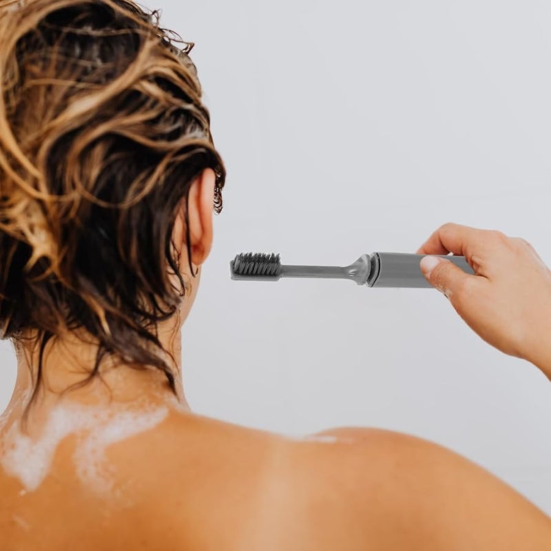 Grey Portable Toothbrush 10 Pack Soft Bristles Dustproof Travel For Camping Hiking - Image 5