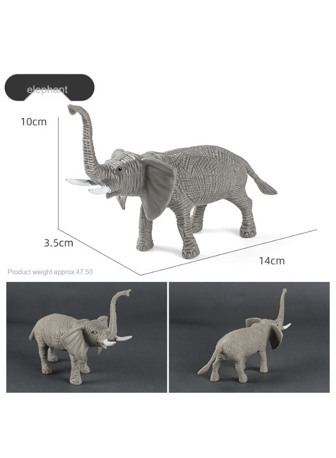 NIBEMINENT Children's Realistic Wild Animal Toy Set - Hippo, Rhino, Camel, Elephant, Panda Figurines