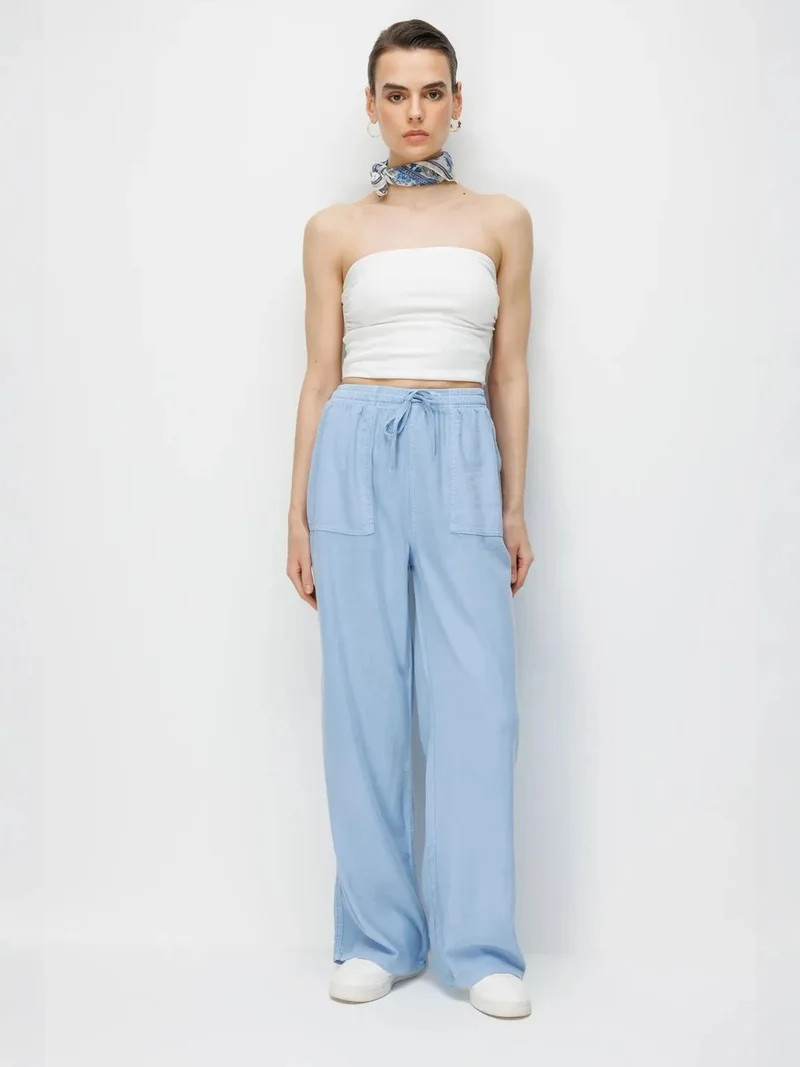 ميكسراي MIXRAY High Waist Wide Leg Palazzo Pants with Drawstring Waist