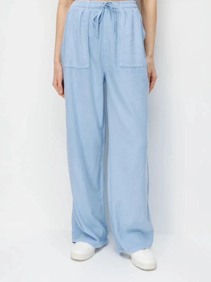 ميكسراي MIXRAY High Waist Wide Leg Palazzo Pants with Drawstring Waist