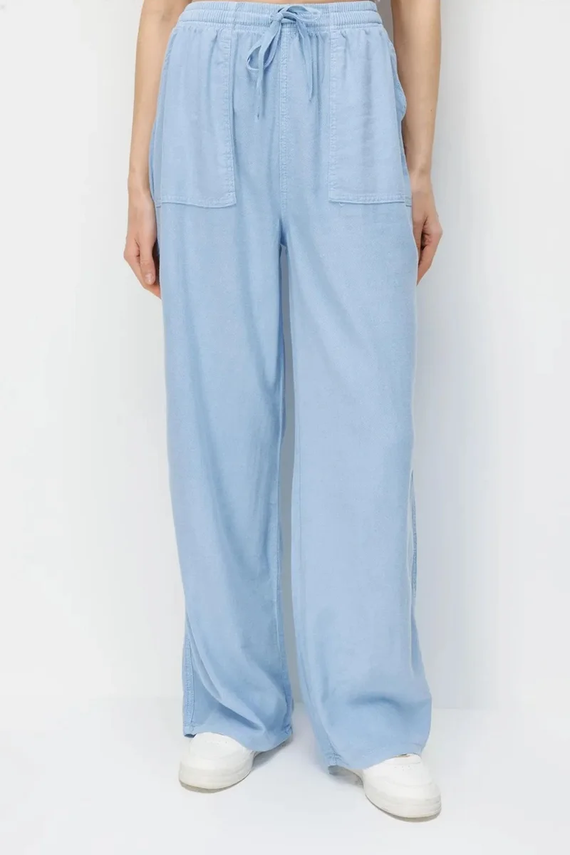 ميكسراي MIXRAY High Waist Wide Leg Palazzo Pants with Drawstring Waist
