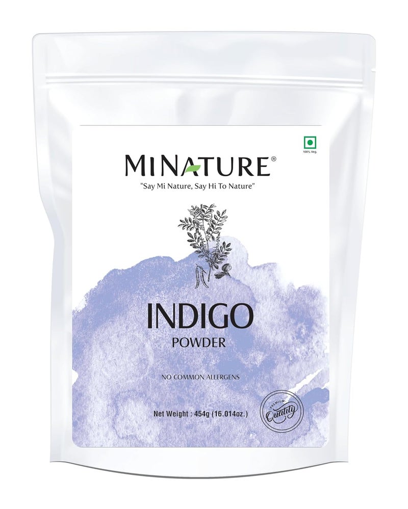 mi nature Indigo Powder Indigofera Tinctoria For Hair  Hair Dye color Ideal for Natural Black Colour Pure  Natural with No Preservative Made in India 454g  16 ounce