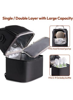 NCVI NCVI Breastmilk Cooler Bag with Ice Pack, Insulated Lunch Bag for Women Men, Baby Bottle Bag Fits 6 Bottles for Nursing Mom Daycare, Double Deck Cooling Bag, Work, Picnic  - Image 3