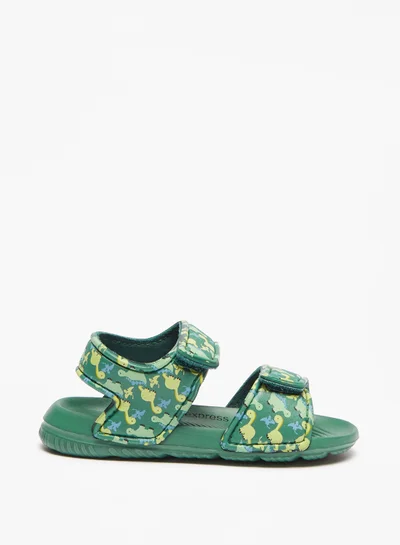 shoexpress Boys Printed Sandals with Hook and Loop Closure
