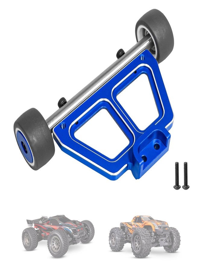 XSYGO Aluminum Wheelie Bar Set Stand Up Wheel for 1/16 Traxxas Mini XRT VXL-3s 108076-1 Mini Maxx BL-2s 107154-1 Monster Truck Upgrades Part (Blue) - Image 1