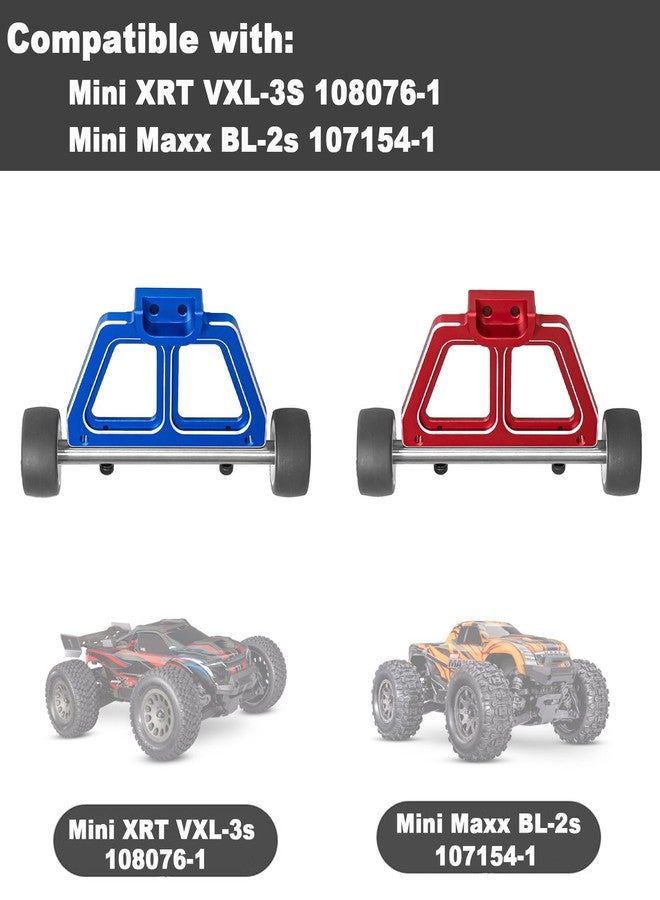 XSYGO Aluminum Wheelie Bar Set Stand Up Wheel for 1/16 Traxxas Mini XRT VXL-3s 108076-1 Mini Maxx BL-2s 107154-1 Monster Truck Upgrades Part (Blue) - Image 5