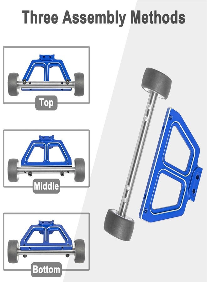 XSYGO Aluminum Wheelie Bar Set Stand Up Wheel for 1/16 Traxxas Mini XRT VXL-3s 108076-1 Mini Maxx BL-2s 107154-1 Monster Truck Upgrades Part (Blue) - Image 4