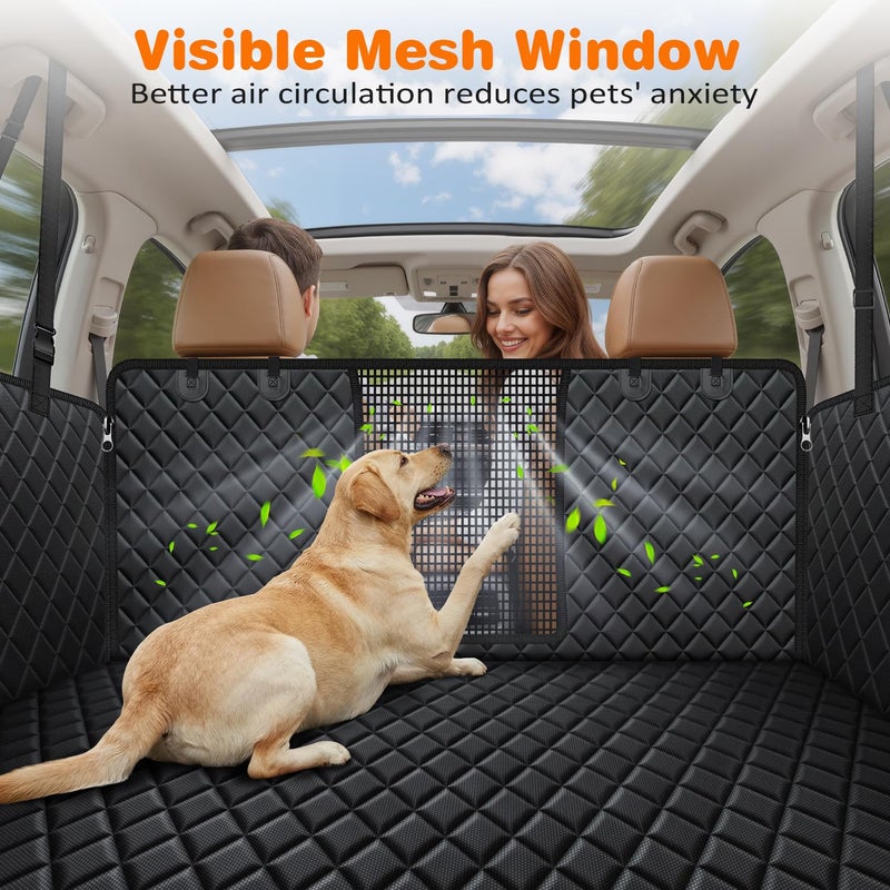 URPOWER 4 in 1 Dog Car Seat Cover for Back Seat, Waterproof Dog Hammock with Mesh Window and Side Flap Pet Car Seat Protector Dogs Backseat Cover for Cars, SUVs & Mid-Size Trucks - Image 2