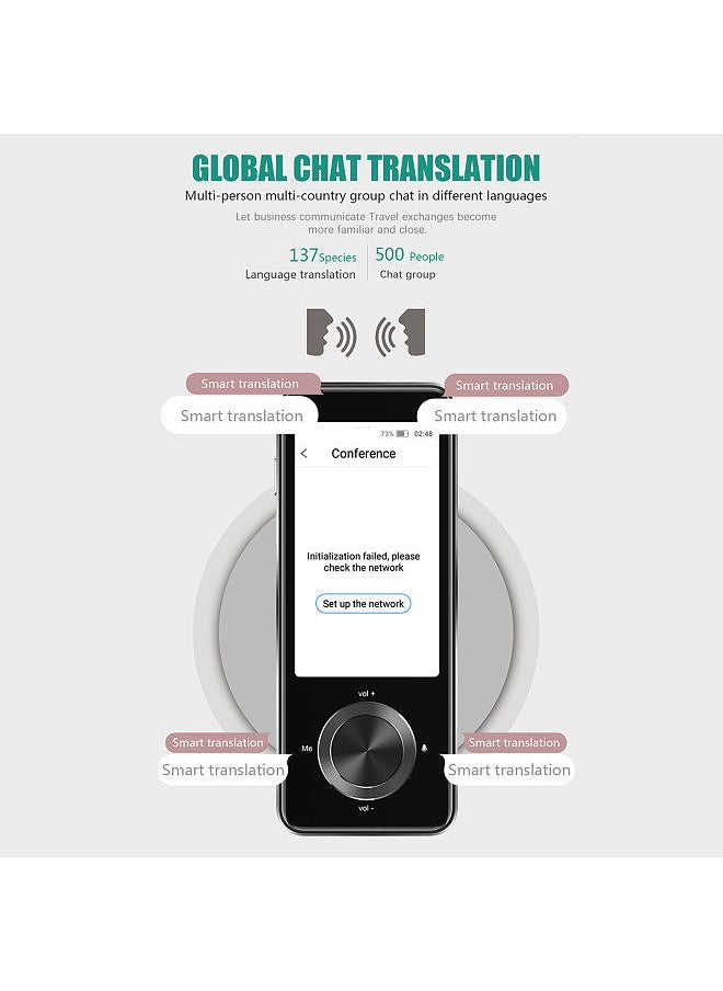 Generic - Language Translator Device Portable Voice Interpreter in 137 Languages Real-time 2-WAY Voice Translator Support Recording Text Translate Photo Translating Chinese/English/Japanese/Korean - Image 1