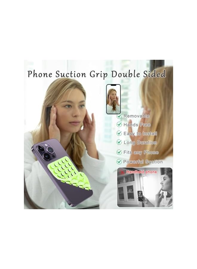 Green Tiger Silicone Suction Cup Phone Mount, Double Sided Hands-Free Strong Sticky Grip Holder for Selfies and TikTok Videos, Non Slip Silicone Phone Stand for iPhone and Android - Image 2