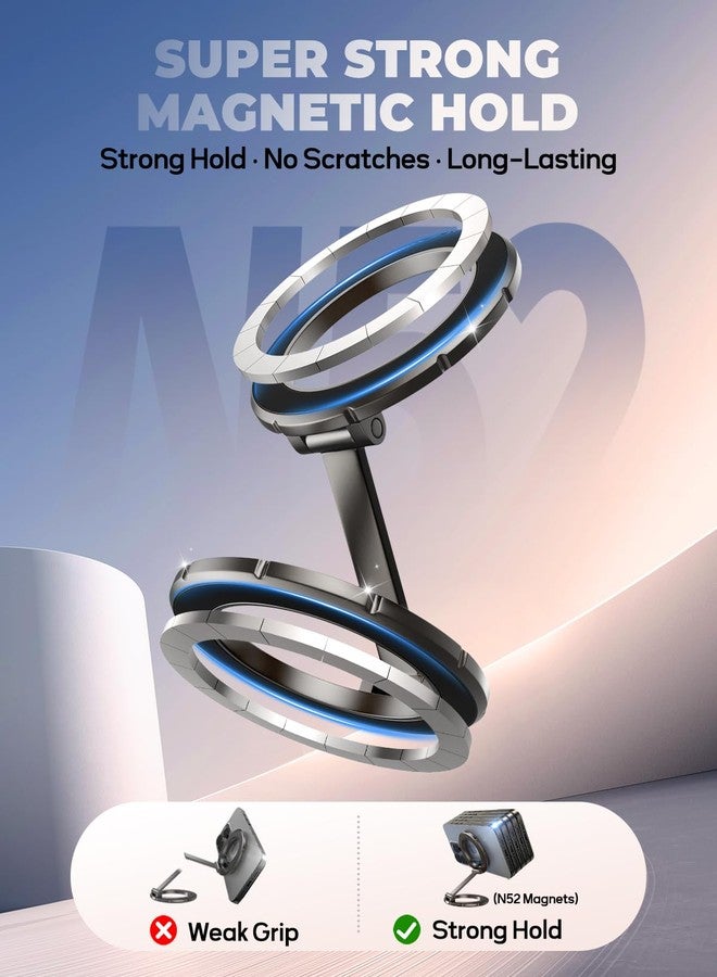 UBeesize Magsafe Phone Ring Stand, Portable Magnetic Phone Grip and Double Side Holder for Desk, Travel, Kitchen, Gym, MagSafe Kickstand for iPhone 17/16/15/14/13/12 Series MagSafe Case All Phones - Image 2