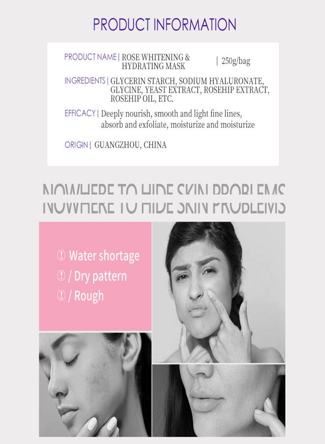 APPTI 250g Rose Whitening Hydrating Mask Powder Transparent Hydrating Powder Crystal Soft Film Powder - Image 2