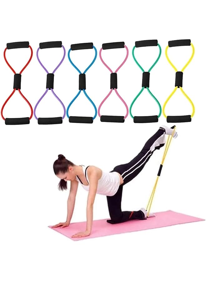 SportQ 1pcs Workout Tape 8 Shape Resistant Bands for Home Workout Yoga Pilates Arms Pull Up Strength Training (Green)