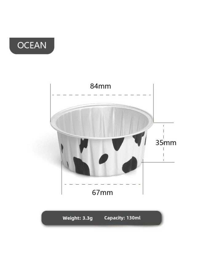 Generic Thickened Disposable Snow White Bubble Tea Cups Big Fortune Buns Baking Aluminum Foil Tin Foil Packaging Box Packaging-Specifications:OX-84/35(130ml) Cow Color-Color:One Box Without Cover (2000)  - Image 1