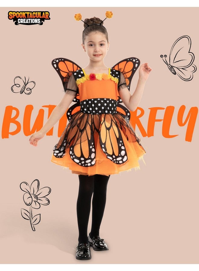 Spooktacular Creations Spooktacular Creations Child Girls Butterfly Costume, Toddlers Fantasy Butterfly Outfit with Wings and Headband, Baby Dress for Kids Halloween Role Play Parties (12-24 mo)  - Image 1