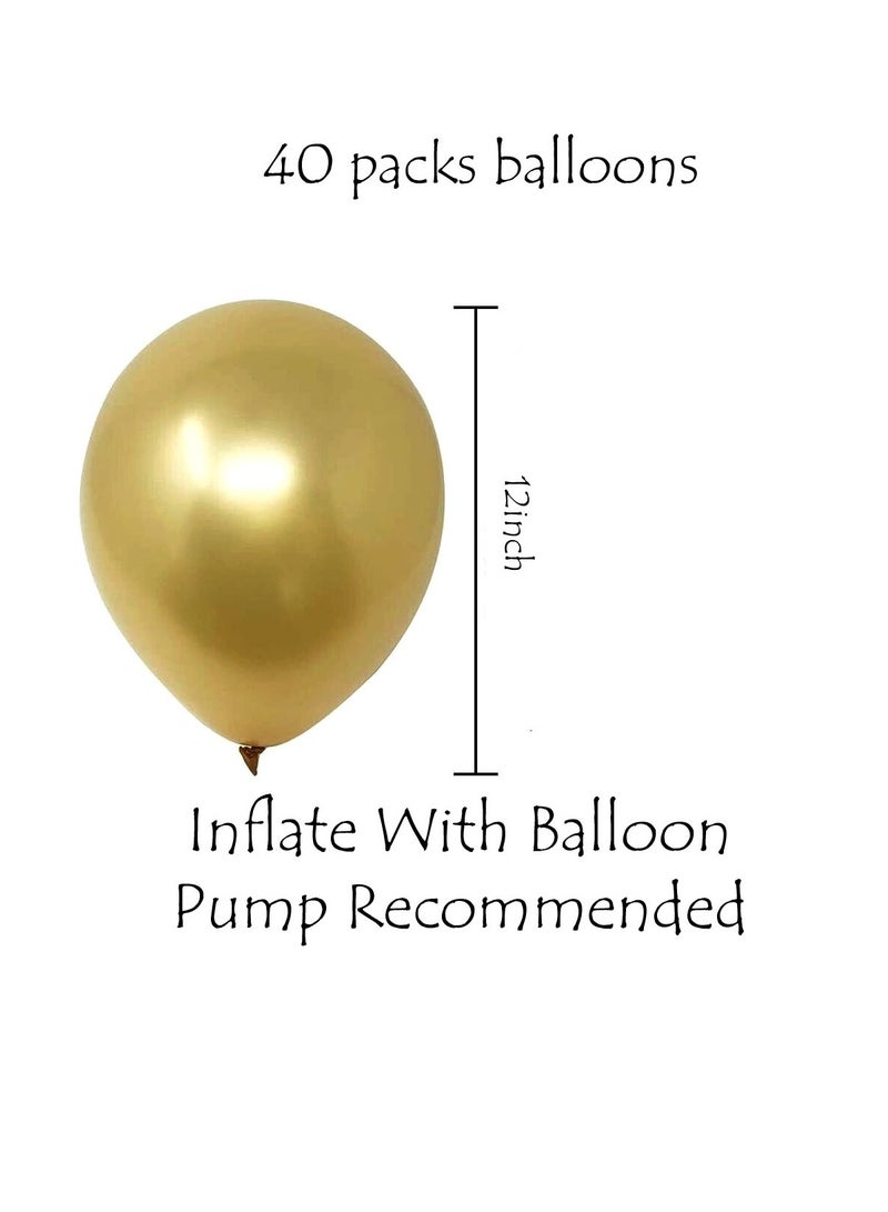 PARTY FUN Metallic Balloon Latex  Air or Helium Support For Party, Birthday, Wedding and Decoration Dark Gold 40 Pcs 2.80grm  - Image 4