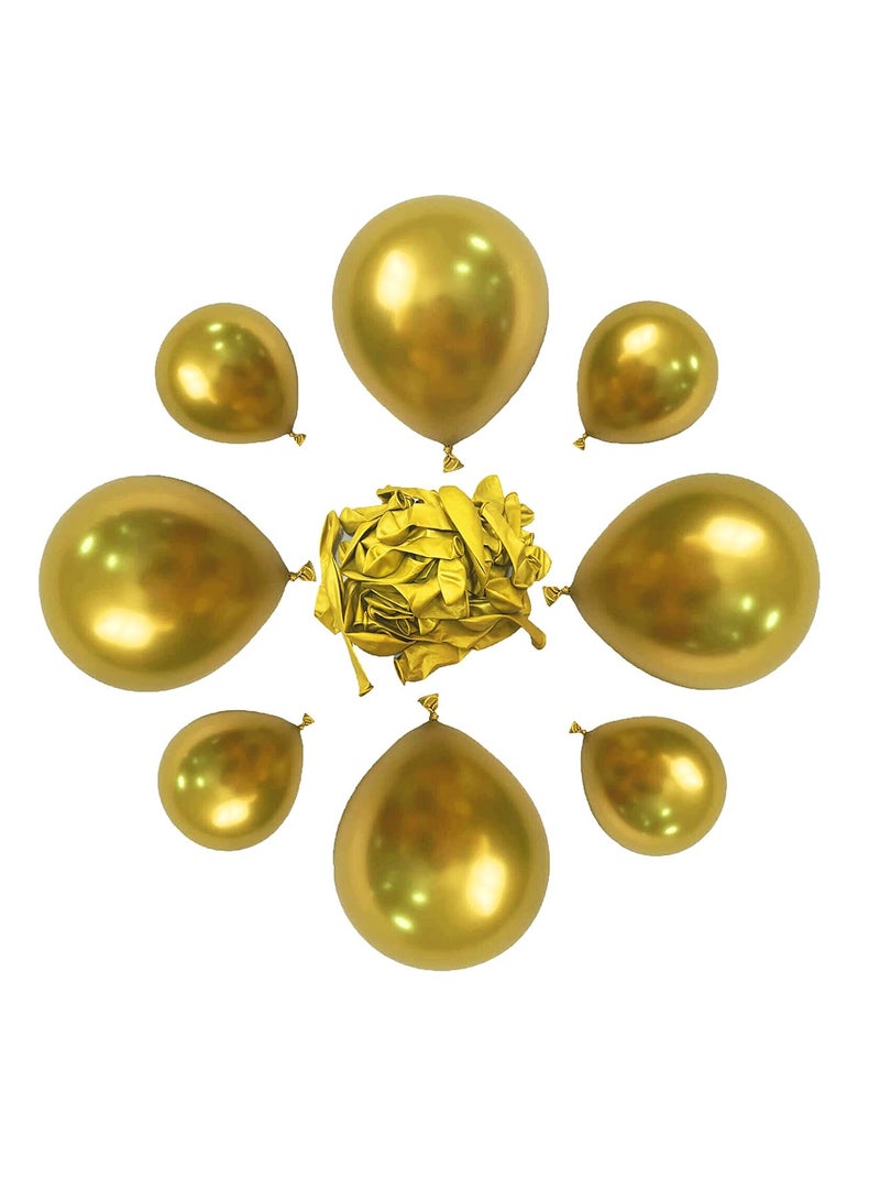 PARTY FUN Metallic Balloon Latex  Air or Helium Support For Party, Birthday, Wedding and Decoration Dark Gold 40 Pcs 2.80grm  - Image 1