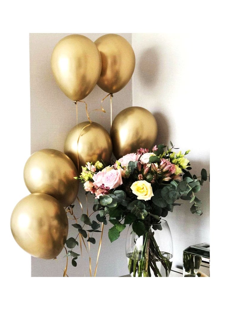 PARTY FUN Metallic Balloon Latex  Air or Helium Support For Party, Birthday, Wedding and Decoration Dark Gold 40 Pcs 2.80grm  - Image 5