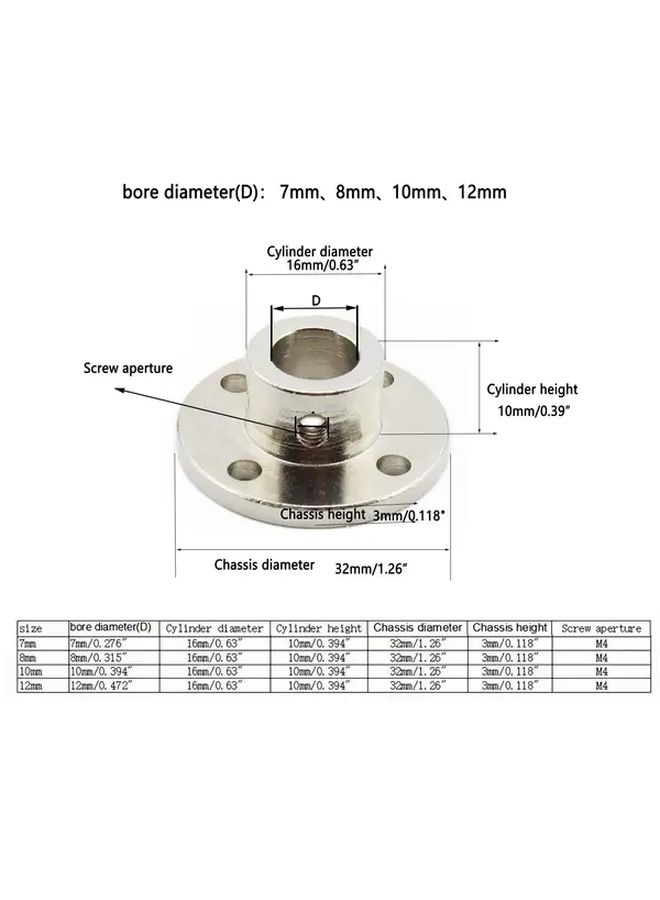 Heavy Duty Motor Coupling Flange Bracket Kit 8mm With Wrench And Mounting Screws - Image 2