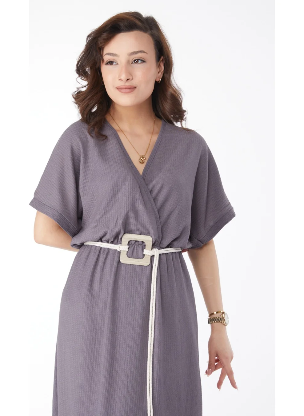 Tofisa 24660-FUME Belted Dress