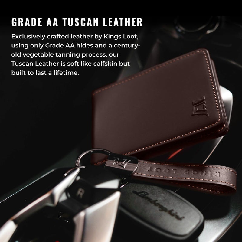 Kings Loot Wallet for Men | Minimalist Slim RFID Blocking Leather Design with Cash Pocket & Card Pull Strap | Holds 1-15 Cards | Stylish & Durable Wallets (Umber) - Image 2