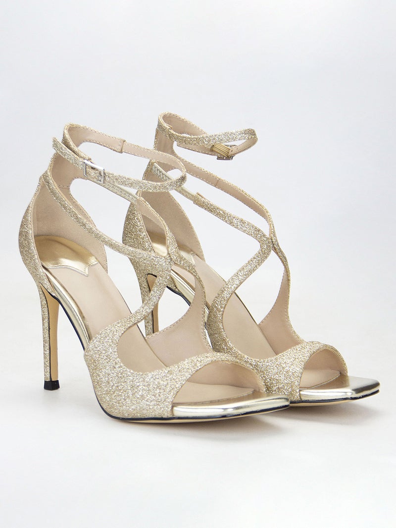 Tx Hot Dog-Shaped Cross-Strap Open-Toe Stiletto Heels - Spring/Summer Trendy  Style - Image 1