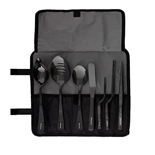 TERECHE Plating Tools Set, Culinary Professiona Chef Plating Kit,11 Piece Culinary Plating Set, Black (7) - Image 1