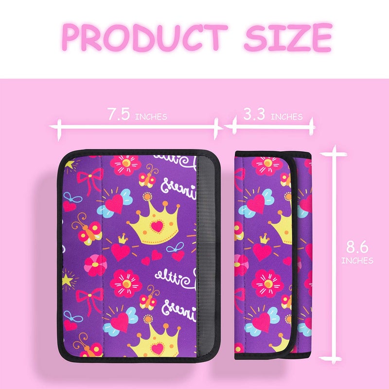 YR Seat Belt Cover for Kids, Soft Comfort Seat Belt Cushion for Children, Cute Cartoon Pattern Car Seat Belt Pads Cover for Girls and Boys, 1 Pack, Princess - Image 4