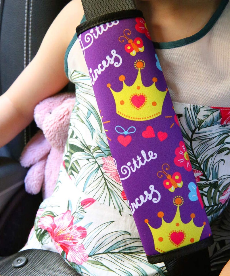 YR Seat Belt Cover for Kids, Soft Comfort Seat Belt Cushion for Children, Cute Cartoon Pattern Car Seat Belt Pads Cover for Girls and Boys, 1 Pack, Princess - Image 2