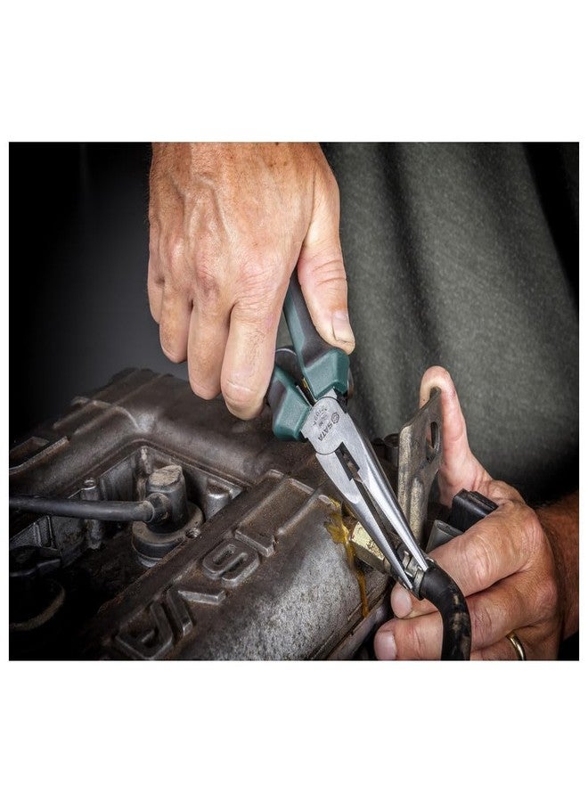 SATA 6-Inch Long Needle-Nose Side Cutting Pliers with Nickel-Chrome Steel Body and Green Anti-Slip Handles - ST70101AST - Image 3
