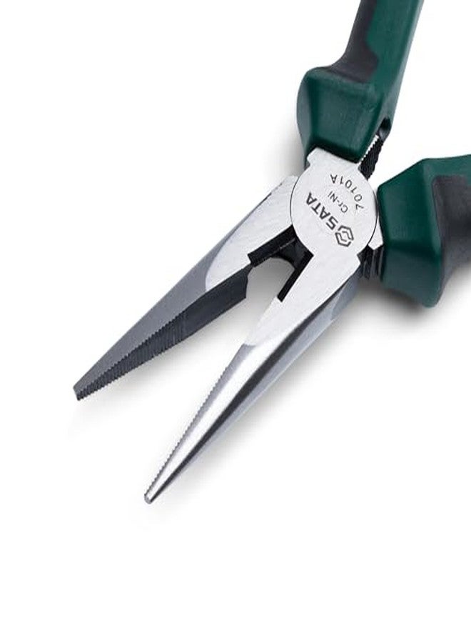 SATA 6-Inch Long Needle-Nose Side Cutting Pliers with Nickel-Chrome Steel Body and Green Anti-Slip Handles - ST70101AST - Image 5