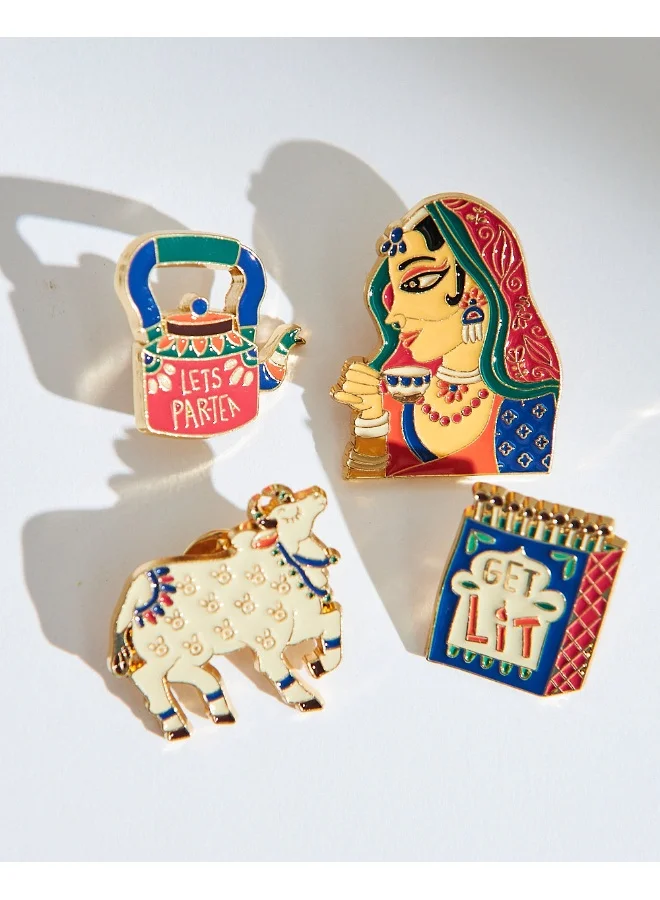 Chumbak Desi Doodles Enamel Pin Set
