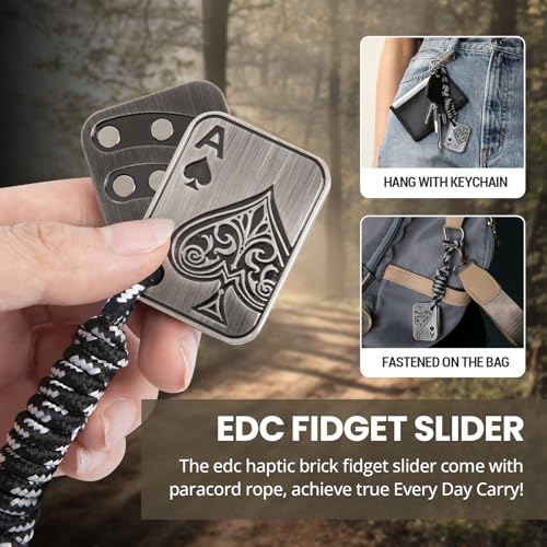 ITOKEY Fidget Toys Adults Metal Fidget Slider Poker Magnet Fidgets for Anxiety and Stress Discreet Fidget Toys with Paracord Rope ADHD Figette Toys for Adults Men - Image 5