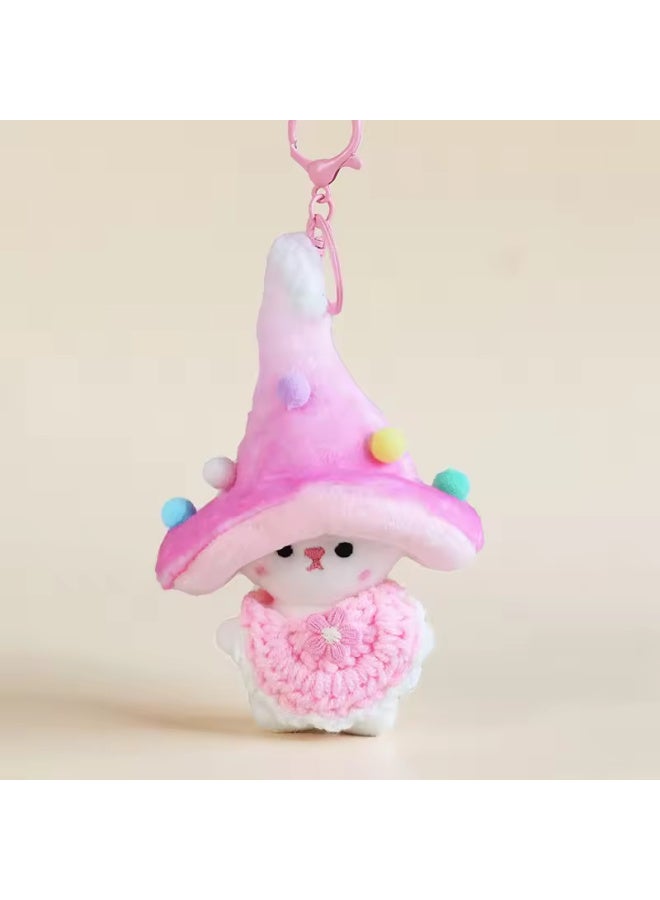 دمية قطيفة ناعمة للغاية على شكل فطر قزم، حقيبة كرتونية ناعمة، سلسلة مفاتيح محشوة بقطن البولي بروبيلين للهدايا. - Image 1