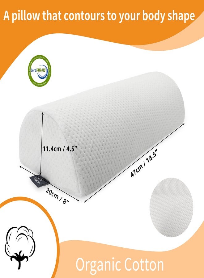 AAAini Half Moon Bolster Knee Pillow, Back Pain Relief Memory Foam Leg Pillow, Semi Roll Round Lumbar Leg Wedge for Side Sleepers - Reducing Head Neck Spine Hip Pressure - M - Image 2