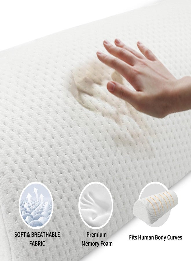 AAAini Half Moon Bolster Knee Pillow, Back Pain Relief Memory Foam Leg Pillow, Semi Roll Round Lumbar Leg Wedge for Side Sleepers - Reducing Head Neck Spine Hip Pressure - M - Image 3