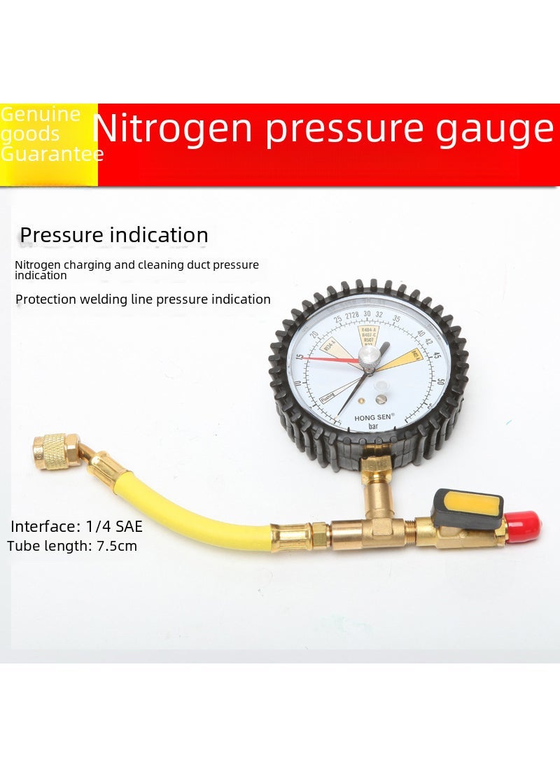 Generic Hongsen nitrogen pressure maintaining test meter copper tube pressure maintaining leak detection meter air conditioner refrigerator nitrogen pressure gauge leak test meter 