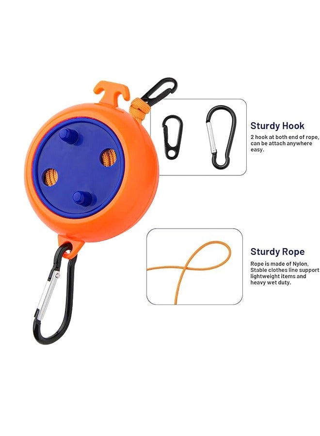 Portable Travel Clothesline Cord Caudblor Adjustable 10m Camping Clothes line Compact And Lightweight Retractable Clothes Drying Rope Laundry Drying Rope for Trip Cruise Outdoor/Indoor Blue/Orange - Image 2