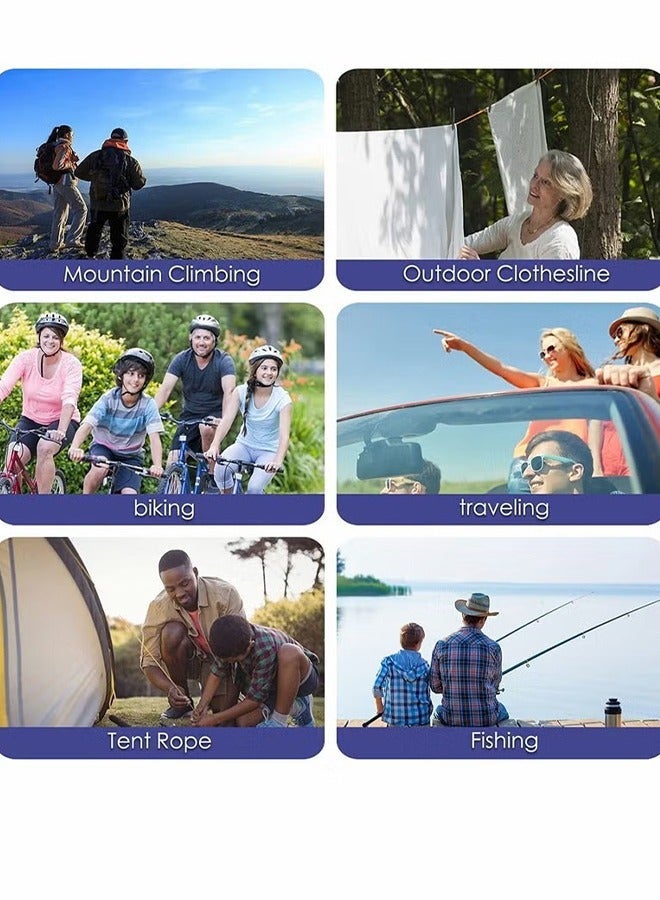 Portable Travel Clothesline Cord Caudblor Adjustable 10m Camping Clothes line Compact And Lightweight Retractable Clothes Drying Rope Laundry Drying Rope for Trip Cruise Outdoor/Indoor Blue/Orange - Image 4