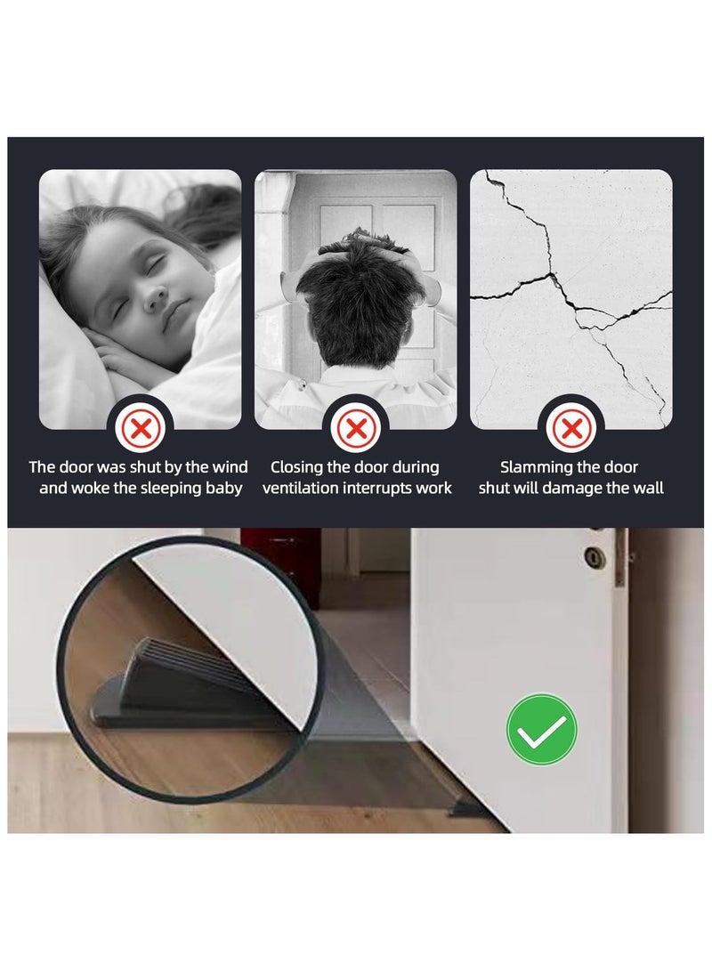 NANAO 4-Pack Sturdy Rubber Door Stop Wedges - Stackable Bottom of Door Stops for Floor, Non-Slip & Durable, Ideal for Home, Office, or Garage - Image 4