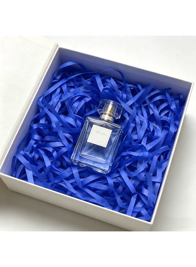 الواحة-TH Lafite العشب ورقة، مقطوعة تجعيد رفيا ورقة حشو لعيد الميلاد حفل الزفاف عيد الميلاد هدية تغليف سلة صناديق أكياس ملء DIY الحرف ديكور، 100g (الأزرق البحري) - Image 3