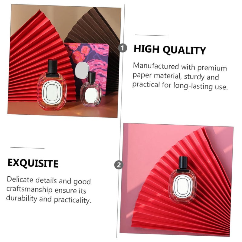 Red Chinese Paper Folding Fans 2pcs Photography Props Antique Style Handheld Decoration - Image 4