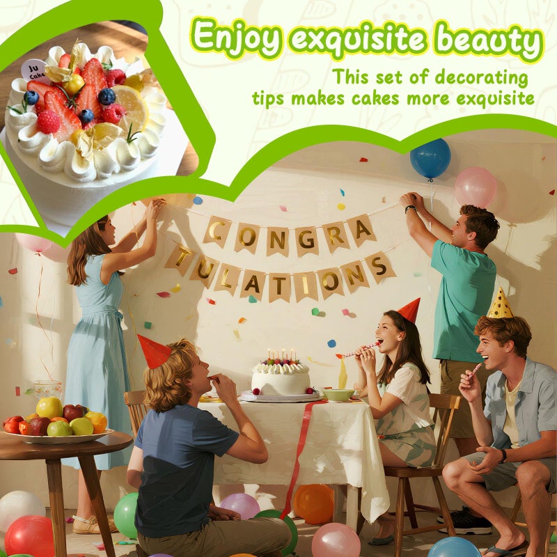 Suuker 3 Pieces V-shaped Piping Tips Set,Cake Decorating Tips, Frosting Icing Tips for Cupcakes, Cake, Cookie and Decorating（580 686 580S） - Image 5