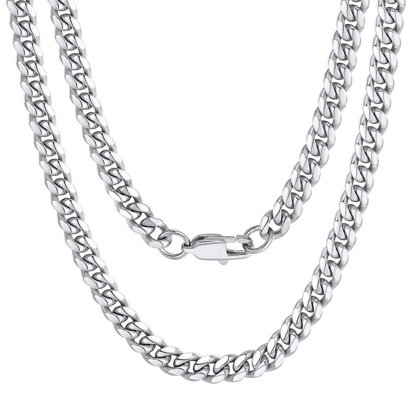 ChainsPro Men's Chain Necklace 18 inch 6MM 316L Stainless Steel Cuban Link Neck Chain Mens Gifts - Image 1