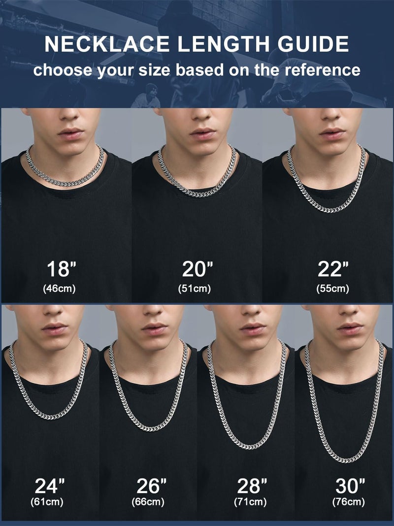 ChainsPro Men's Chain Necklace 18 inch 6MM 316L Stainless Steel Cuban Link Neck Chain Mens Gifts - Image 5