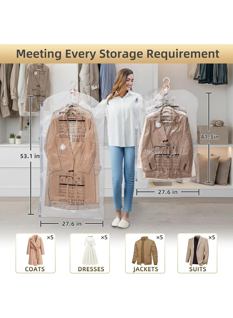 TAILI Hanging Vacuum Storage Sealer Bags Space Saver Bag for Clothing, Suits and Jackets, Closet Organizers, Travel, Set of 4 (2 Long, 2 Short), Clear - Image 4