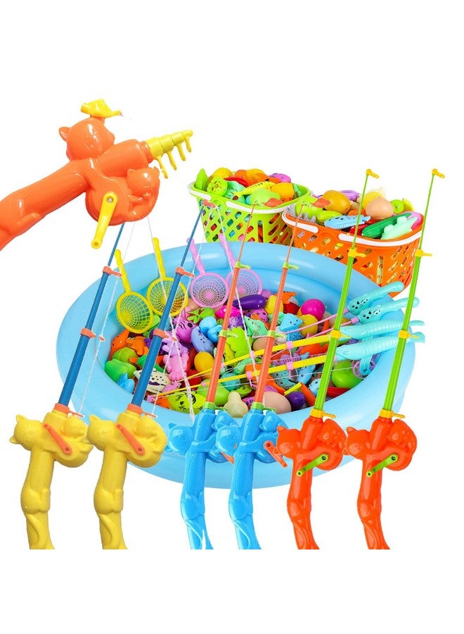 Timisea 6 Pieces Fishing Rod Magnetic Fishing Game Educational Learning Toys 3 Colors Plastic Floating Fish Toddler Color Ocean Sea Animals for Children and Adult Magnetic Fishing Rod Game - Image 5