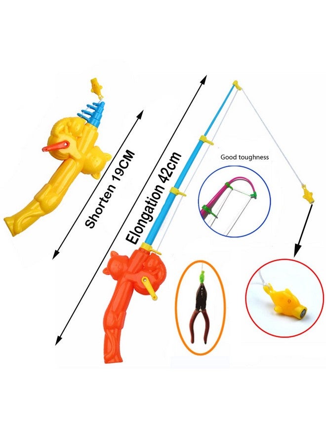 Timisea 6 Pieces Fishing Rod Magnetic Fishing Game Educational Learning Toys 3 Colors Plastic Floating Fish Toddler Color Ocean Sea Animals for Children and Adult Magnetic Fishing Rod Game - Image 3